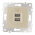Розетка USB 2.1А+1А Arte Milano 203.46-1.shampan Розетка USB 2.1А+1А Arte Milano 203.46-1.shampan