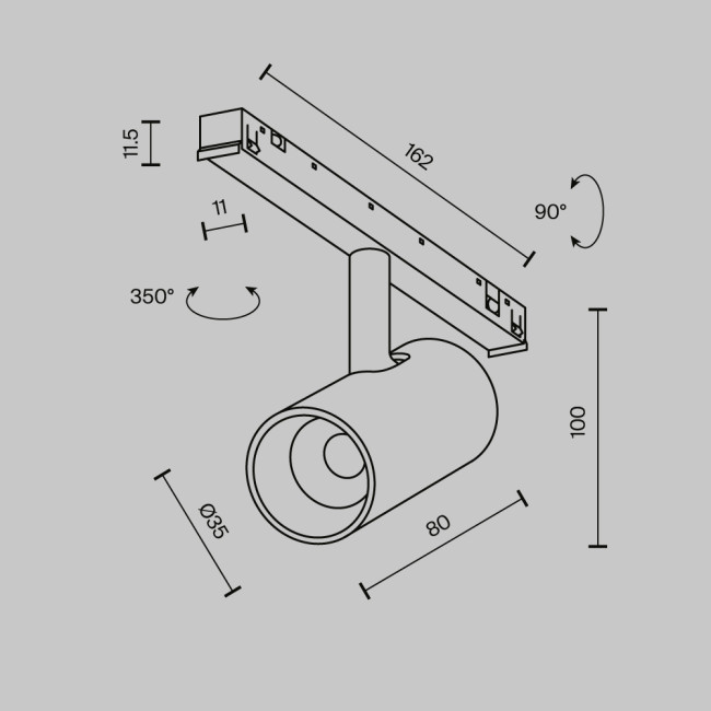 Трековый магнитный светильник Maytoni Technical Focus Led Exility X TR243-4-5WTW-DSZ-B Трековый магнитный светильник Maytoni Technical Focus Led Exility X TR243-4-5WTW-DSZ-B