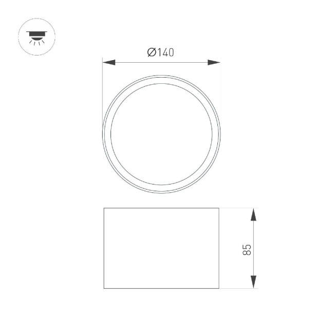Накладной светильник Arlight SP-BISCOTTO-R140-15W Warm3300-MIX (BK-GD, 80 deg, 230V) 055027 Накладной светильник Arlight SP-BISCOTTO-R140-15W Warm3300-MIX (BK-GD, 80 deg, 230V) 055027