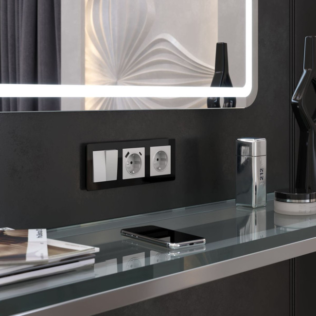 Рамка на 3 поста Werkel Acrylic черный 4690389184888 W0032708 Рамка на 3 поста Werkel Acrylic черный 4690389184888 W0032708