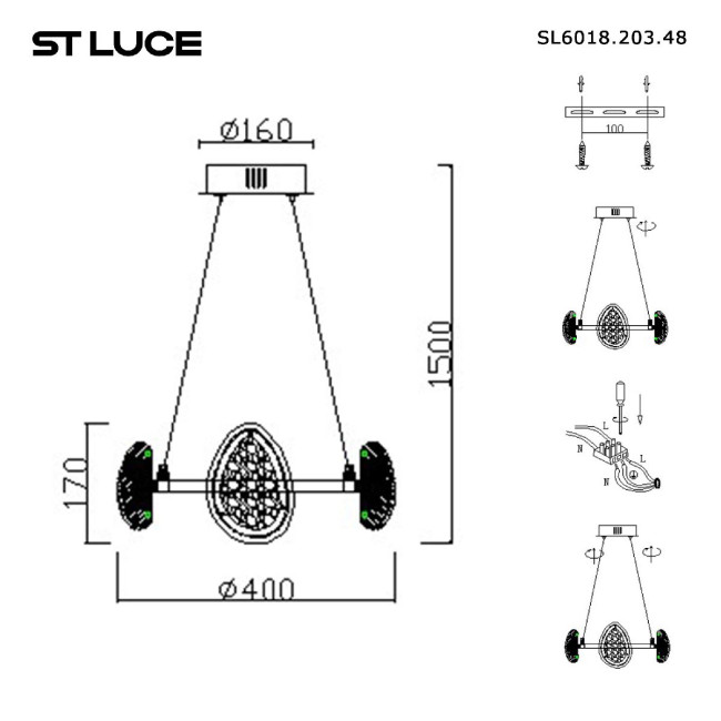 Подвесная люстра ST Luce Enigma SL6018.203.48 Подвесная люстра ST Luce Enigma SL6018.203.48