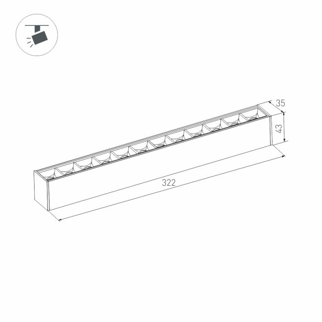 Трековый магнитный светильник Arlight MAG-LASER-45-L320-12W Warm3000 (BK, 15 deg, 24V, DALI) 046528 Трековый магнитный светильник Arlight MAG-LASER-45-L320-12W Warm3000 (BK, 15 deg, 24V, DALI) 046528