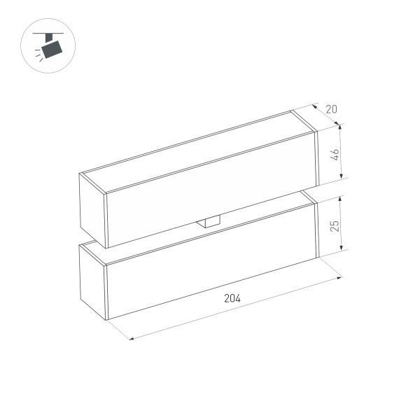 Трековый светильник Arlight MAG-FLAT-FOLD-25-S200-6W 034235 Трековый светильник Arlight MAG-FLAT-FOLD-25-S200-6W 034235