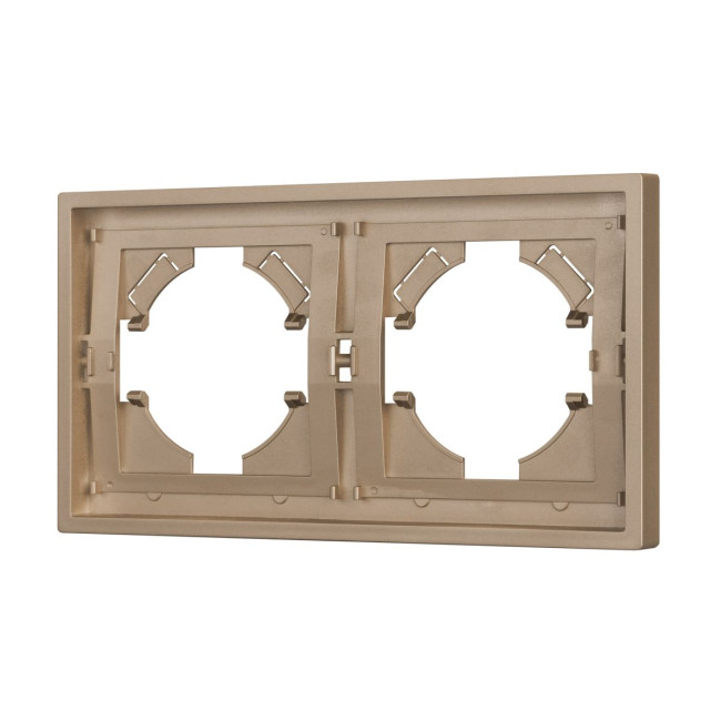 Рамка пластиковая на 2 поста Arlight FRM-TENDO-PL-2-GD 053842 Рамка пластиковая на 2 поста Arlight FRM-TENDO-PL-2-GD 053842
