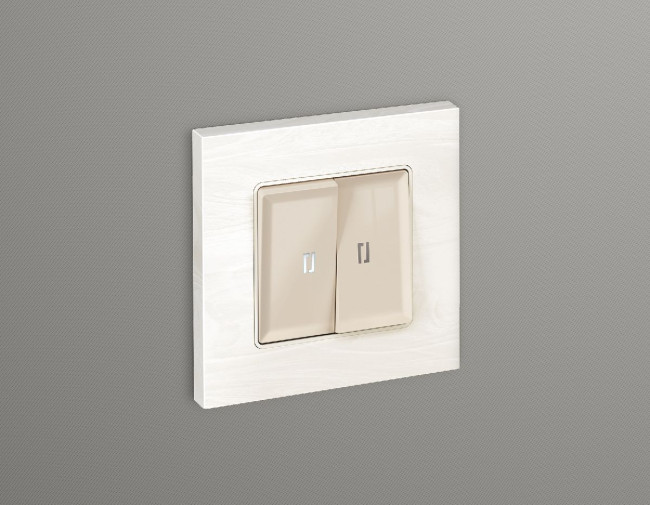 Лицевая панель для выключателя двухклавишного с подсветкой Ambrella Volt Alfa AP3040 Лицевая панель для выключателя двухклавишного с подсветкой Ambrella Volt Alfa AP3040