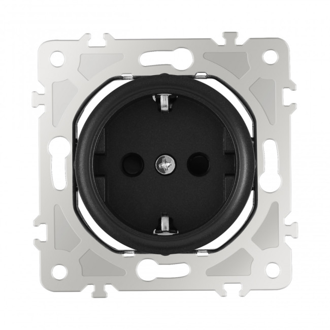 Розетка с заземлением и шторками Arte Milano 202.40-1.black Розетка с заземлением и шторками Arte Milano 202.40-1.black