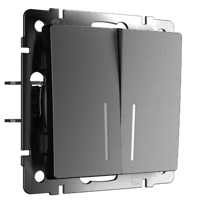 Выключатель двухклавишный с подсветкой Werkel W1120164 4690389194368 a063099 Выключатель двухклавишный с подсветкой Werkel W1120164 4690389194368 a063099