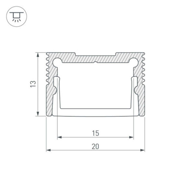Алюминиевый профиль Arlight SL-Slim20-H13-3000 Anod 036036