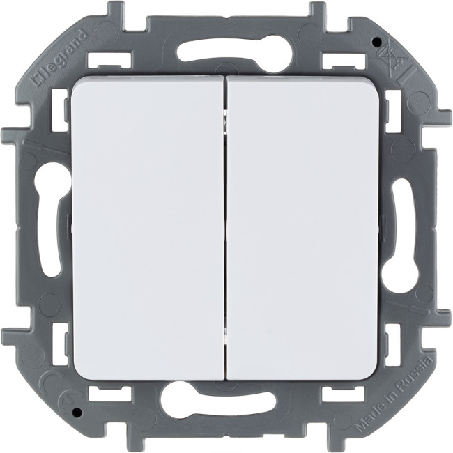 Выключатель двухклавишный Legrand Inspiria 673620