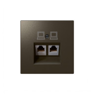Интернет-розетка RJ45 двойная с накладкой Jasmart FD6106BR