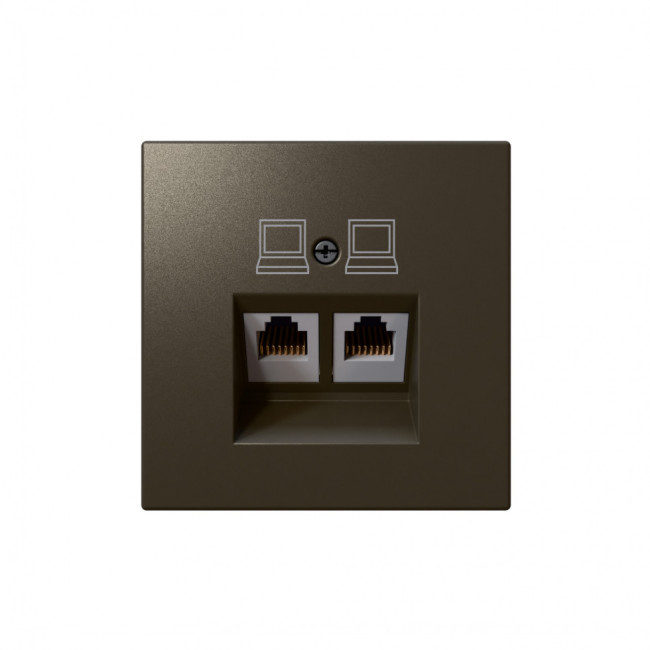 Интернет-розетка RJ45 двойная с накладкой Jasmart FD6106BR