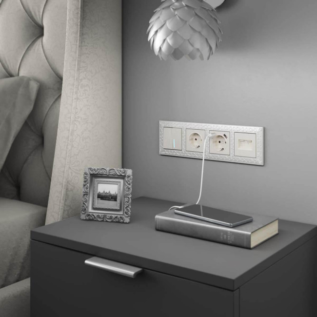 Накладка Werkel для двойной розетки Еthernet RJ-45 перламутровый рифленый W1191113 4690389161124 Накладка Werkel для двойной розетки Еthernet RJ-45 перламутровый рифленый W1191113 4690389161124