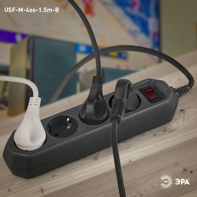 Сетевой фильтр Эра USF-M-4es-1.5m-B Б0019740