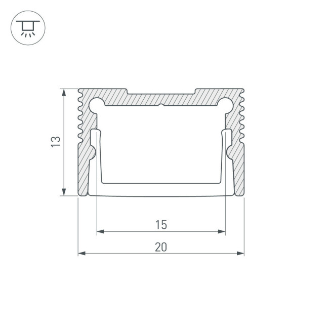 Алюминиевый профиль Arlight SL-SLIM20-H13-2000 WHITE 037113 Алюминиевый профиль Arlight SL-SLIM20-H13-2000 WHITE 037113