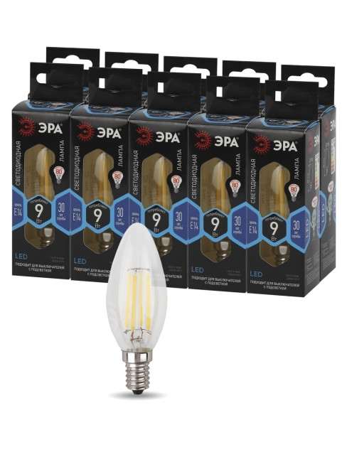 Лампа светодиодная Эра E14 9W 4000K F-LED B35-9w-840-E14 Б0046995