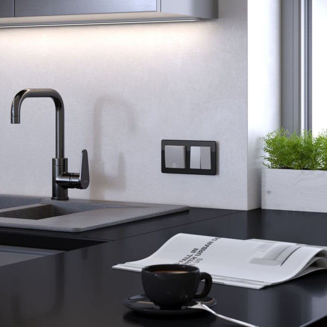 Рамка на 2 поста Werkel Acrylic черный 4690389184857 W0022708 Рамка на 2 поста Werkel Acrylic черный 4690389184857 W0022708