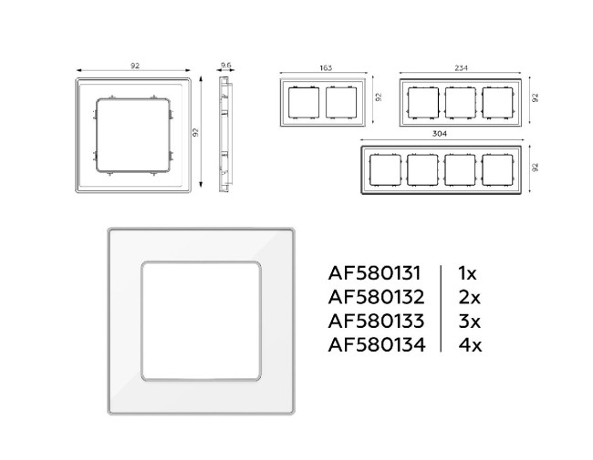 Рамка одноместная Ambrella Volt Arctic AF580131 Рамка одноместная Ambrella Volt Arctic AF580131