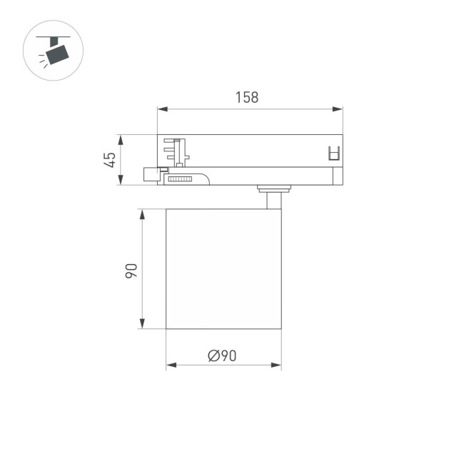 Трековый трехфазный светильник Arlight LGD-DYKE-4TR-R90-26W Day4000 (WH, 20 deg, 230V) 052147 Трековый трехфазный светильник Arlight LGD-DYKE-4TR-R90-26W Day4000 (WH, 20 deg, 230V) 052147