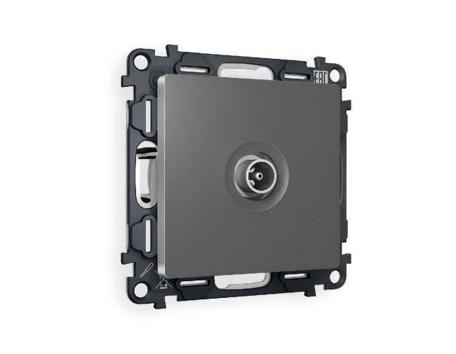 Комплект механизма TV розетки проходной 5-1000 MHz 4dB Ambrella Volt Alfa MA663030 Комплект механизма TV розетки проходной 5-1000 MHz 4dB Ambrella Volt Alfa MA663030