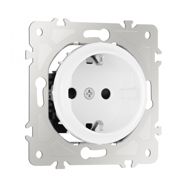 Розетка с заземлением и шторками Arte Milano 202.40-1.white