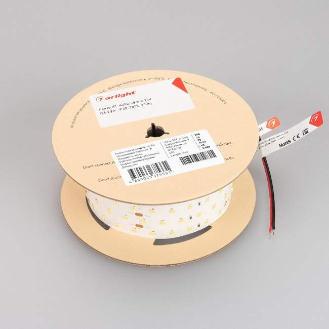 Светодиодная лента Arlight RT-A350-58mm 24V Day5000 CRI98 (36 W/m, IP20, 2.5m) 025162(2) Светодиодная лента Arlight RT-A350-58mm 24V Day5000 CRI98 (36 W/m, IP20, 2.5m) 025162(2)
