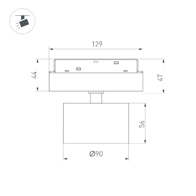 Трековый магнитный светильник Arlight MAG-ORIENT-RONDO-R90-9W Day4000 047145