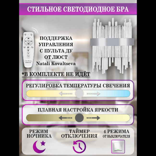 Настенный светильник Natali Kovaltseva Tempio LED LAMPS 81119/1W Настенный светильник Natali Kovaltseva Tempio LED LAMPS 81119/1W