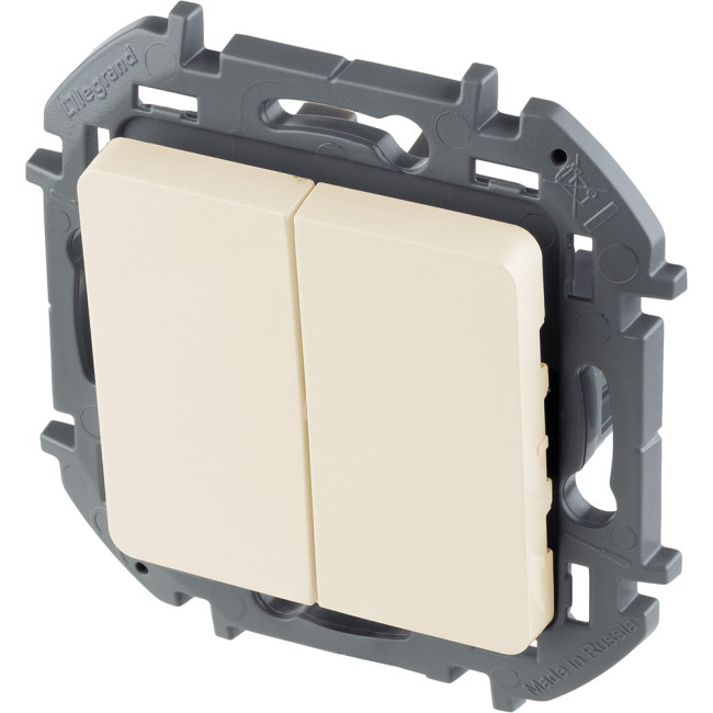 Выключатель двухклавишный Legrand Inspiria 673621 Выключатель двухклавишный Legrand Inspiria 673621