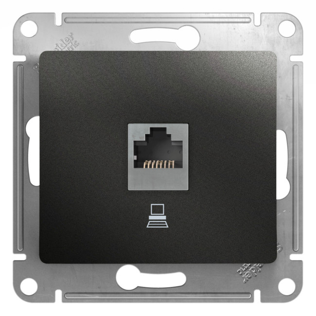 Розетка компьютерная RJ45 кат.5E Systeme Electric Glossa Антрацит GSL000781K Розетка компьютерная RJ45 кат.5E Systeme Electric Glossa Антрацит GSL000781K