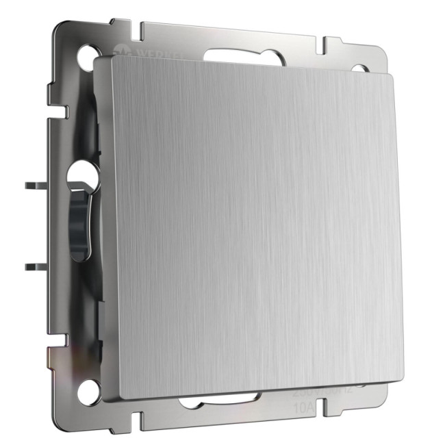 Выключатель одноклавишный Werkel cеребряный рифленый W1110009 4690389158865 Выключатель одноклавишный Werkel cеребряный рифленый W1110009 4690389158865