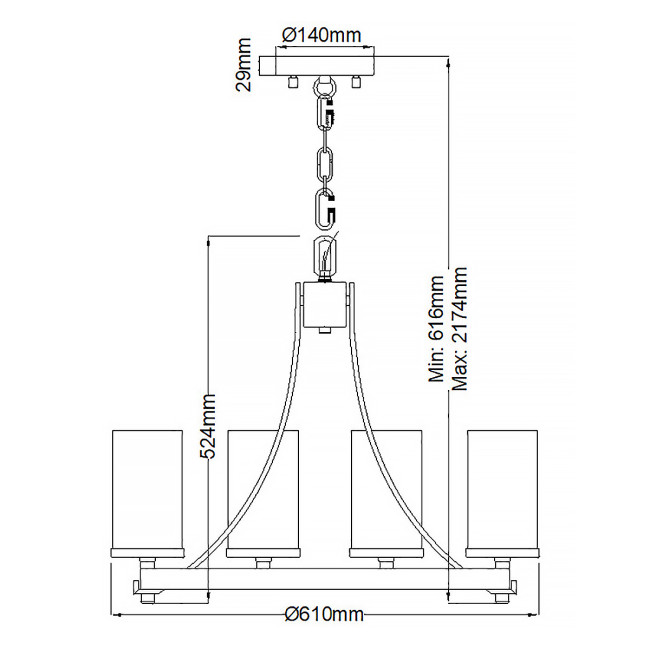 Подвесная люстра Feiss Angelo QN-ANGELO5 Подвесная люстра Feiss Angelo QN-ANGELO5