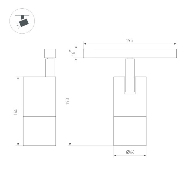 Трековый светильник Arlight MAG-ORIENT-SPOT-ZOOM-R65-15W Day4000 (BK, 34-60 deg, 48V) 037458