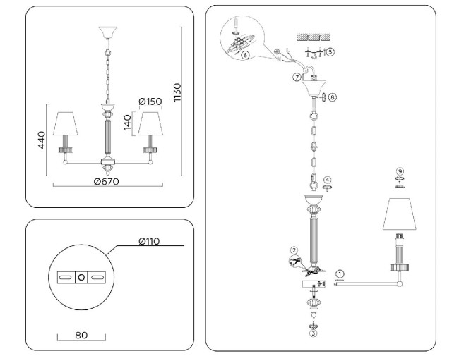 Подвесная люстра Ambrella Light High Light Heigh Light LH71021 Подвесная люстра Ambrella Light High Light Heigh Light LH71021