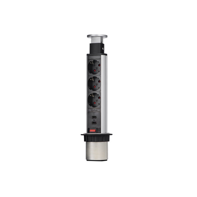Блок розеток 105S (3 секции и 2 USB) Mebax 00-00001166 Блок розеток 105S (3 секции и 2 USB) Mebax 00-00001166