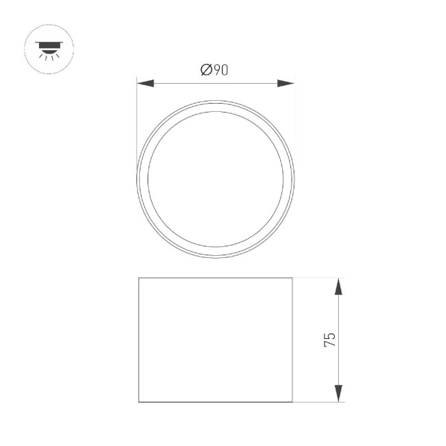 Накладной светильник Arlight SP-BISCOTTO-R90-8W Warm3300-MIX (BK-GD, 80 deg, 230V) 055025 Накладной светильник Arlight SP-BISCOTTO-R90-8W Warm3300-MIX (BK-GD, 80 deg, 230V) 055025