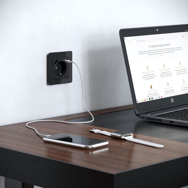 Рамка на 1 пост Werkel Acrylic черный 4690389184826 W0012708 Рамка на 1 пост Werkel Acrylic черный 4690389184826 W0012708