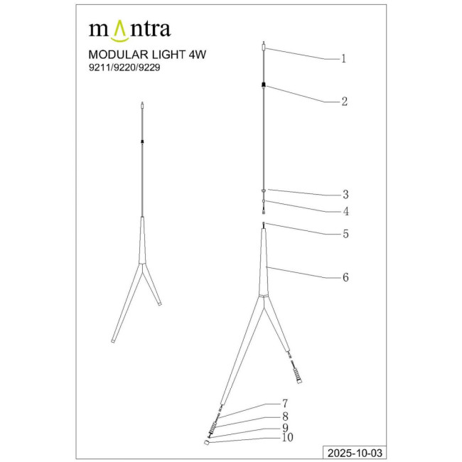 Подвесная люстра Mantra Arrecife 9384+9229 (5L) Подвесная люстра Mantra Arrecife 9384+9229 (5L)