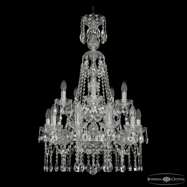 Подвесная люстра Bohemia Ivele Crystal 1413/10+5/200/XL-90/2d Ni