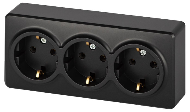 Розетка тройная с заземлением Эра 11-2208-05 Б0063007 Розетка тройная с заземлением Эра 11-2208-05 Б0063007