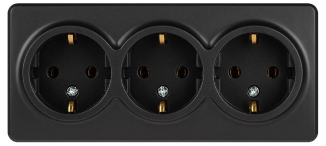 Розетка тройная с заземлением Эра 11-2208-05 Б0063007 Розетка тройная с заземлением Эра 11-2208-05 Б0063007