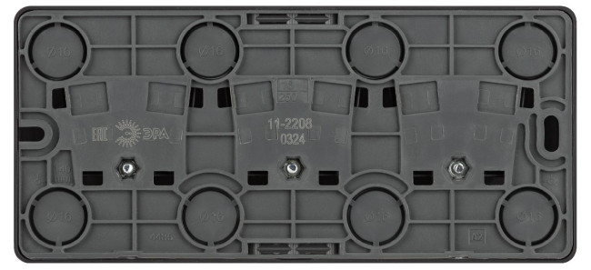 Розетка тройная с заземлением Эра 11-2208-05 Б0063007 Розетка тройная с заземлением Эра 11-2208-05 Б0063007