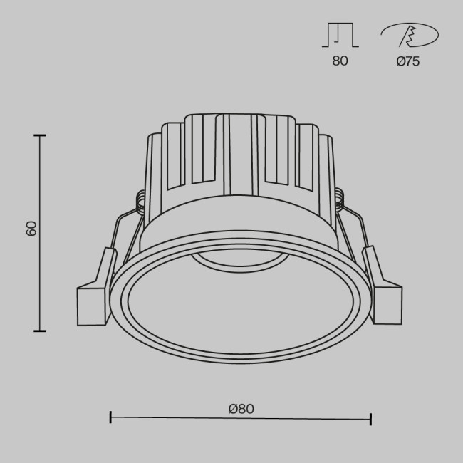 Встраиваемый светильник Maytoni Round DL058-12W2.7K-B Встраиваемый светильник Maytoni Round DL058-12W2.7K-B