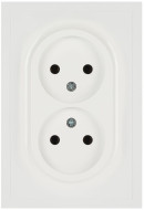 Розетка ЭРА Galaxy 15-2107-01 без заземления двойная 2X2P 16А-250В IP20 белый Б0071697