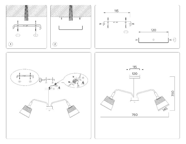 Люстра на штанге Ambrella Light Modern Losk TR4737