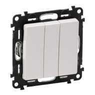 Выключатель трехклавишный Legrand Valena Life 10A 250V белый 752403