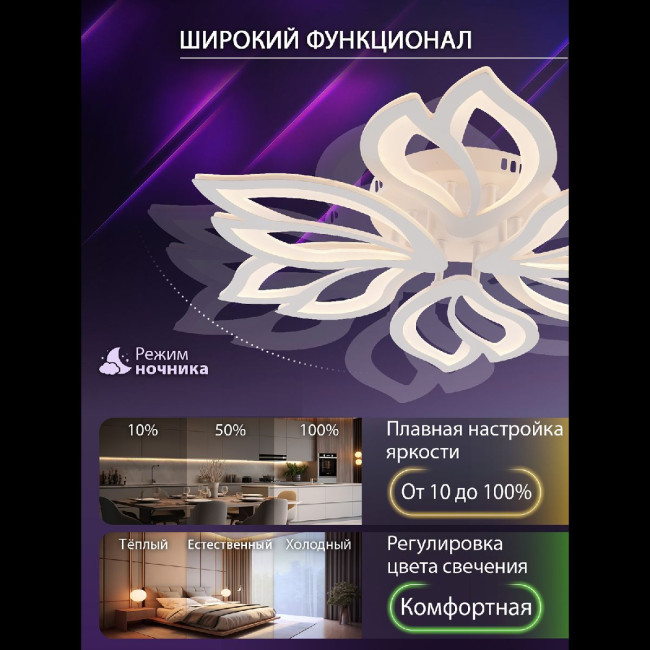 Потолочная люстра Natali Kovaltseva Fortuna LED LAMPS 81107/6C Потолочная люстра Natali Kovaltseva Fortuna LED LAMPS 81107/6C
