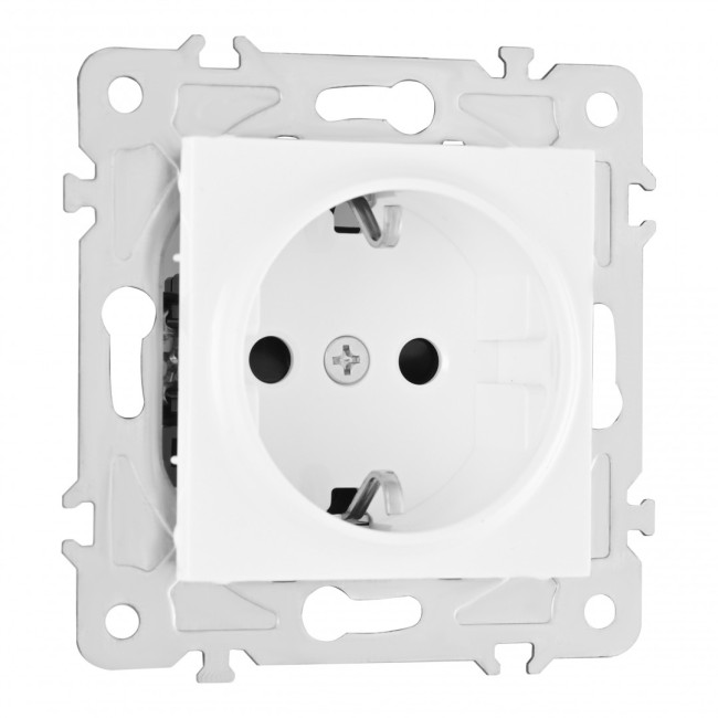 Розетка с заземлением и шторками Arte Milano 203.40-1.white