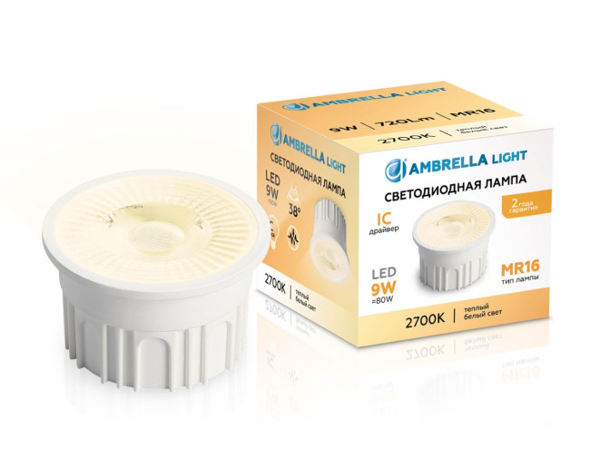 Светодиодный модуль Ambrella Light Bulbing LED MR16-PR 9W IC 2700K 220-240V 38° 212201 Светодиодный модуль Ambrella Light Bulbing LED MR16-PR 9W IC 2700K 220-240V 38° 212201