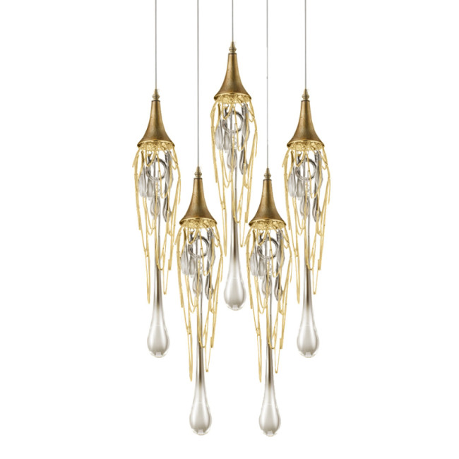 Подвесной светильник Delight Collection Goddess Tears P68009L-5/R gold Подвесной светильник Delight Collection Goddess Tears P68009L-5/R gold