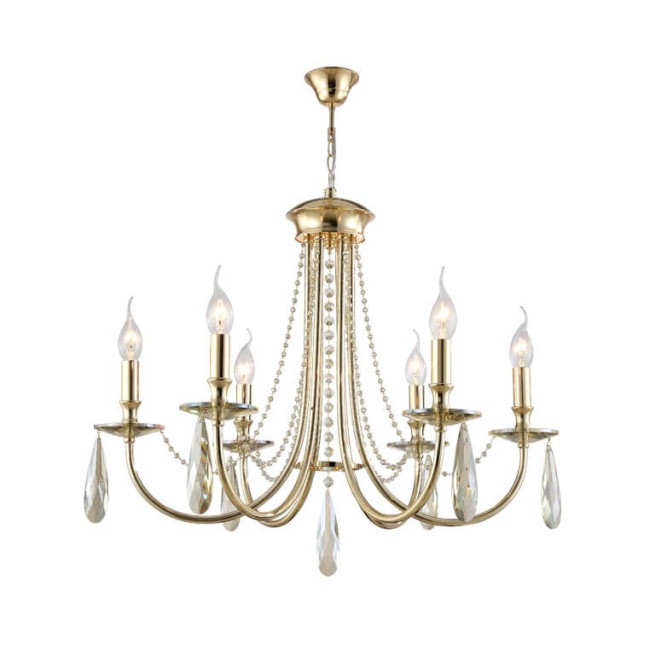 Подвесная люстра Crystal Lux Victoria SP6 Gold/Amber Подвесная люстра Crystal Lux Victoria SP6 Gold/Amber